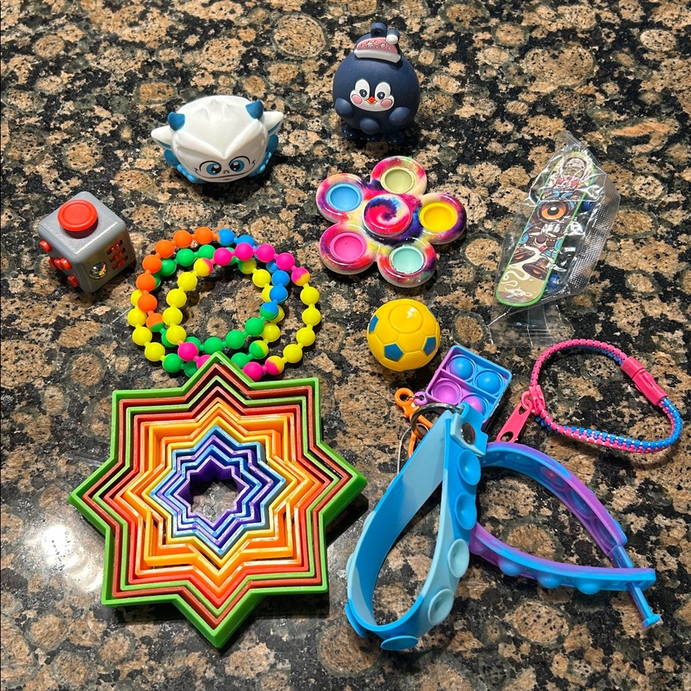 Colorful sensory kids toy bundle.